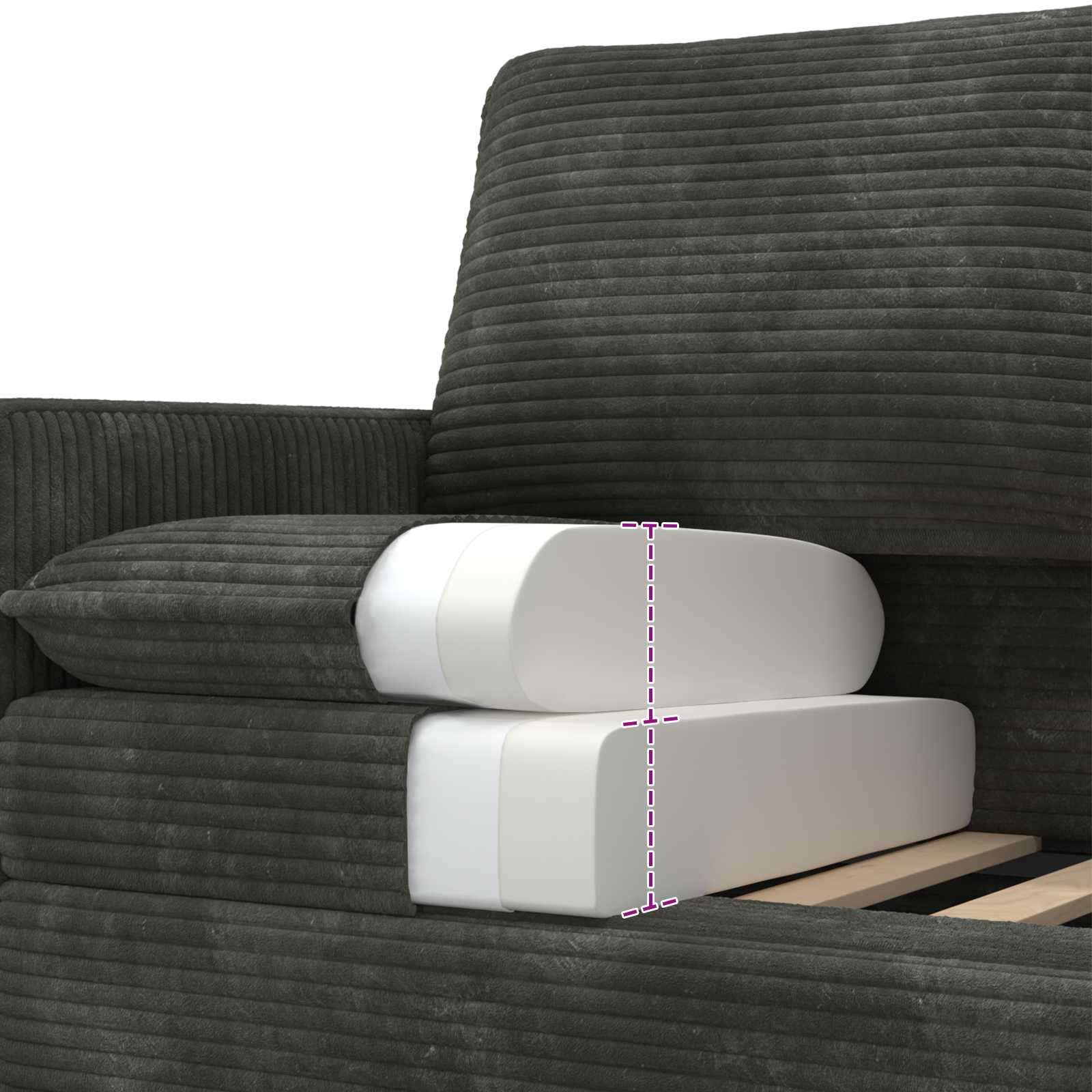 Bankstel 2 st Antracietkleurig Polyester