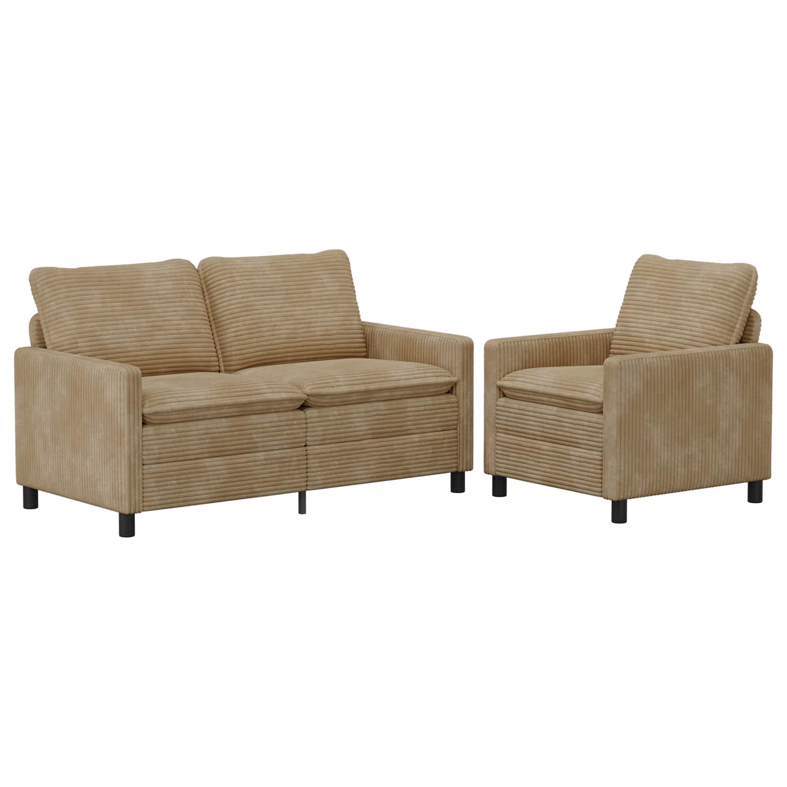 Bankstel 2 st Taupe Polyester