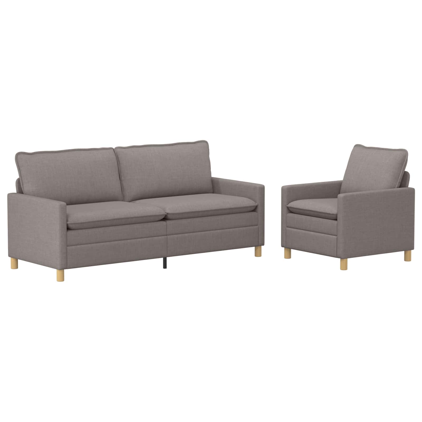 Bankstel 2 st Taupe Stof