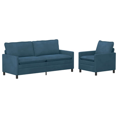 Bankstel 2 st Blauw Fluweel