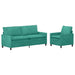 Bankstel 2 st Turquoise Fluweel
