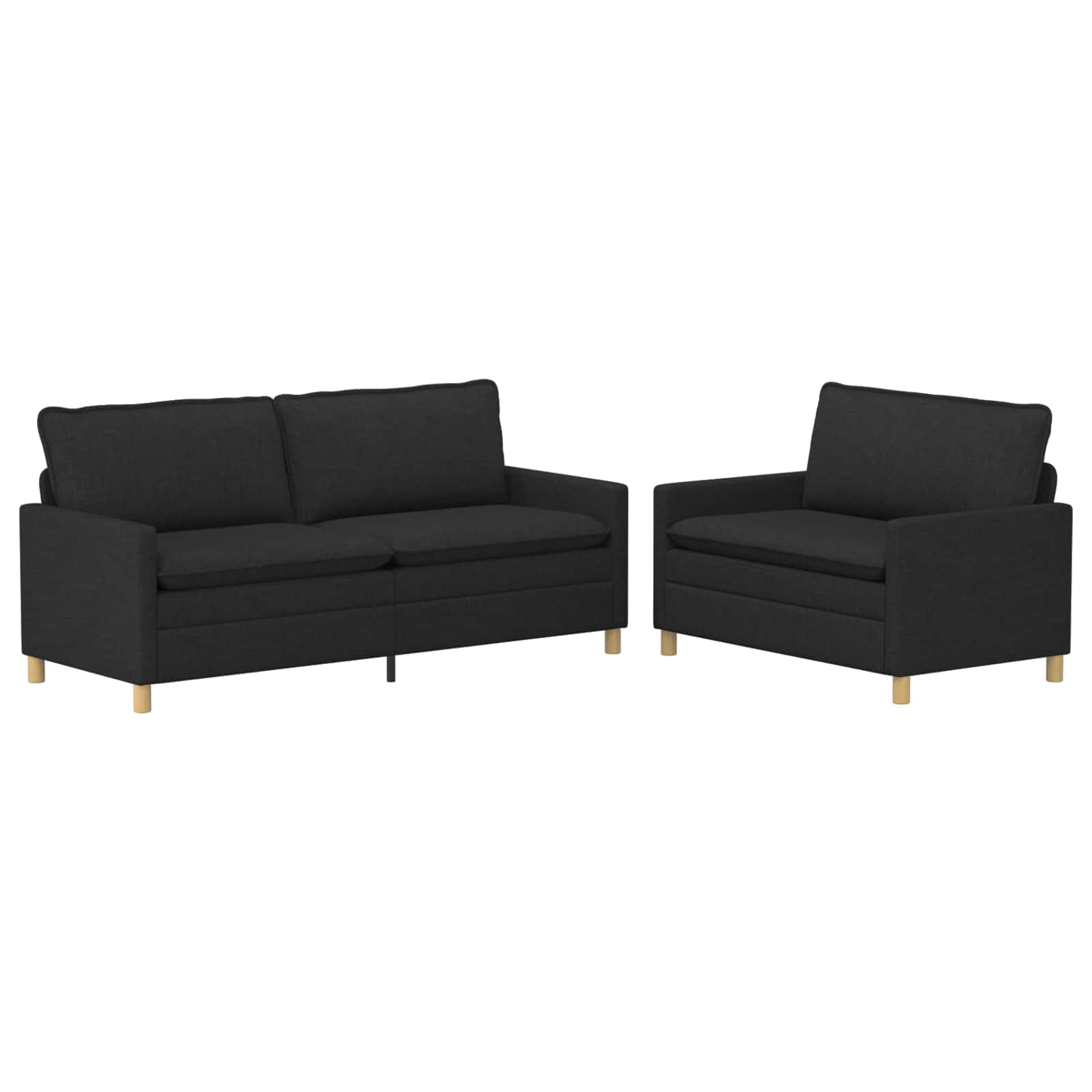 Bankstel 2 st Zwart Stof