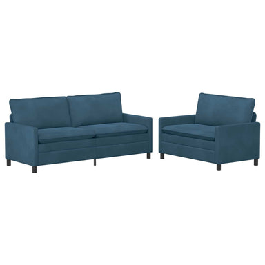 Bankstel 2 st Blauw Fluweel