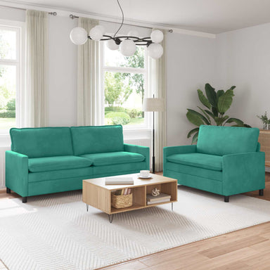 Bankstel 2 st Turquoise Fluweel