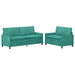 Bankstel 2 st Turquoise Fluweel