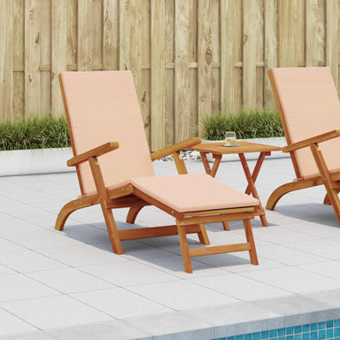 Ligstoelkentingen en opvouwbare zonnebader 2 st Beige