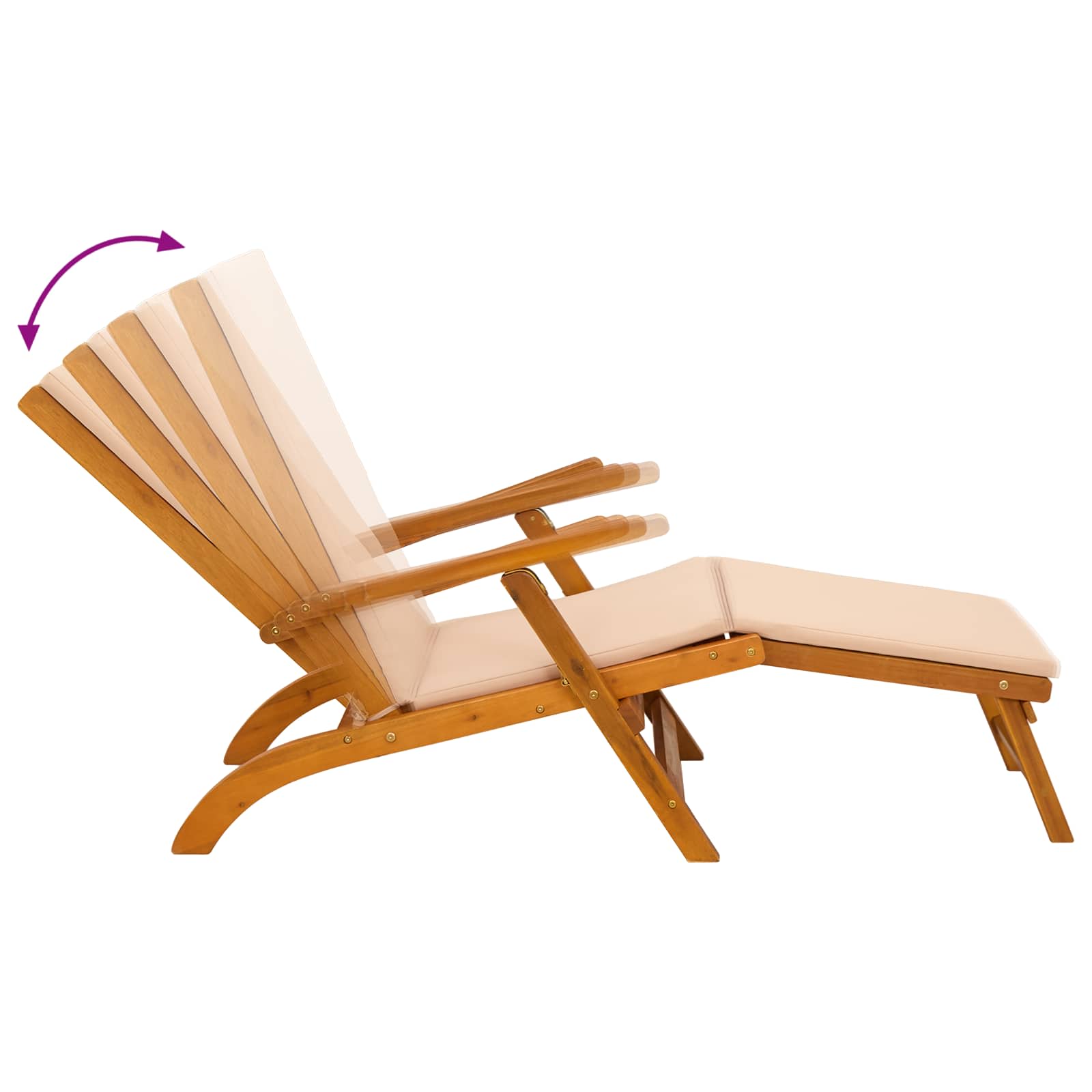 Ligstoelkentingen en opvouwbare zonnebader 3 st Beige