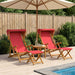 Ligstoel 4 pcs 3 Positie massief eucalyptushout Rood