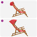 Ligstoel 4 pcs 3 Positie massief eucalyptushout Rood