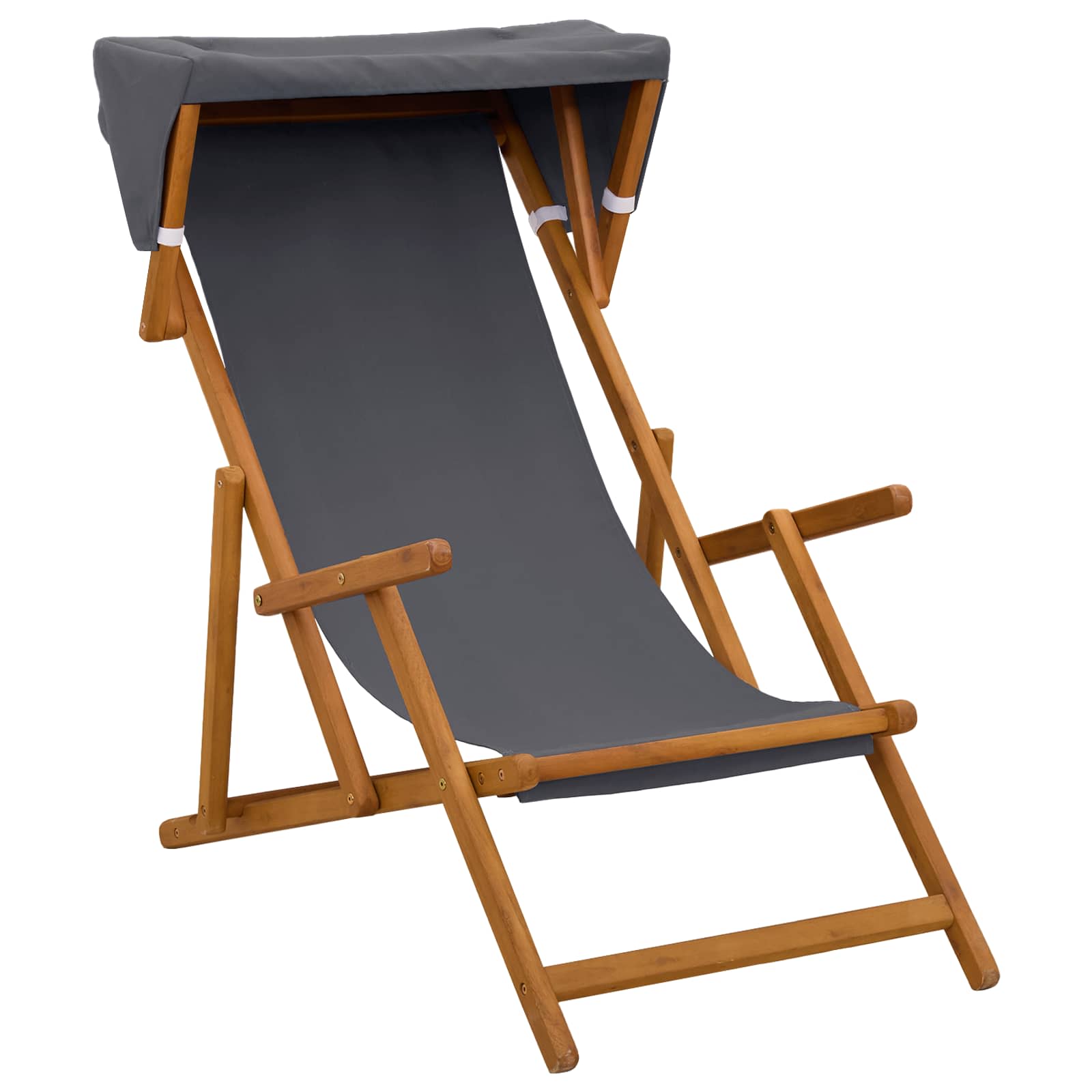 Ligstoel 4 pcs 3 Positie massief eucalyptushout Grijs