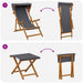 Ligstoel 4 pcs 3 Positie massief eucalyptushout Grijs