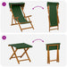 Ligstoel 4 pcs 3 Positie massief eucalyptushout Groen