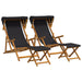 Ligstoel 4 pcs 3 Positie massief eucalyptushout Zwart