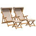 Ligstoel 4 pcs 3 Positie massief eucalyptushout Beige