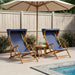 Ligstoel 2 pcs 3 Positie massief eucalyptushout Blauw