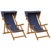Ligstoel 2 pcs 3 Positie massief eucalyptushout Blauw