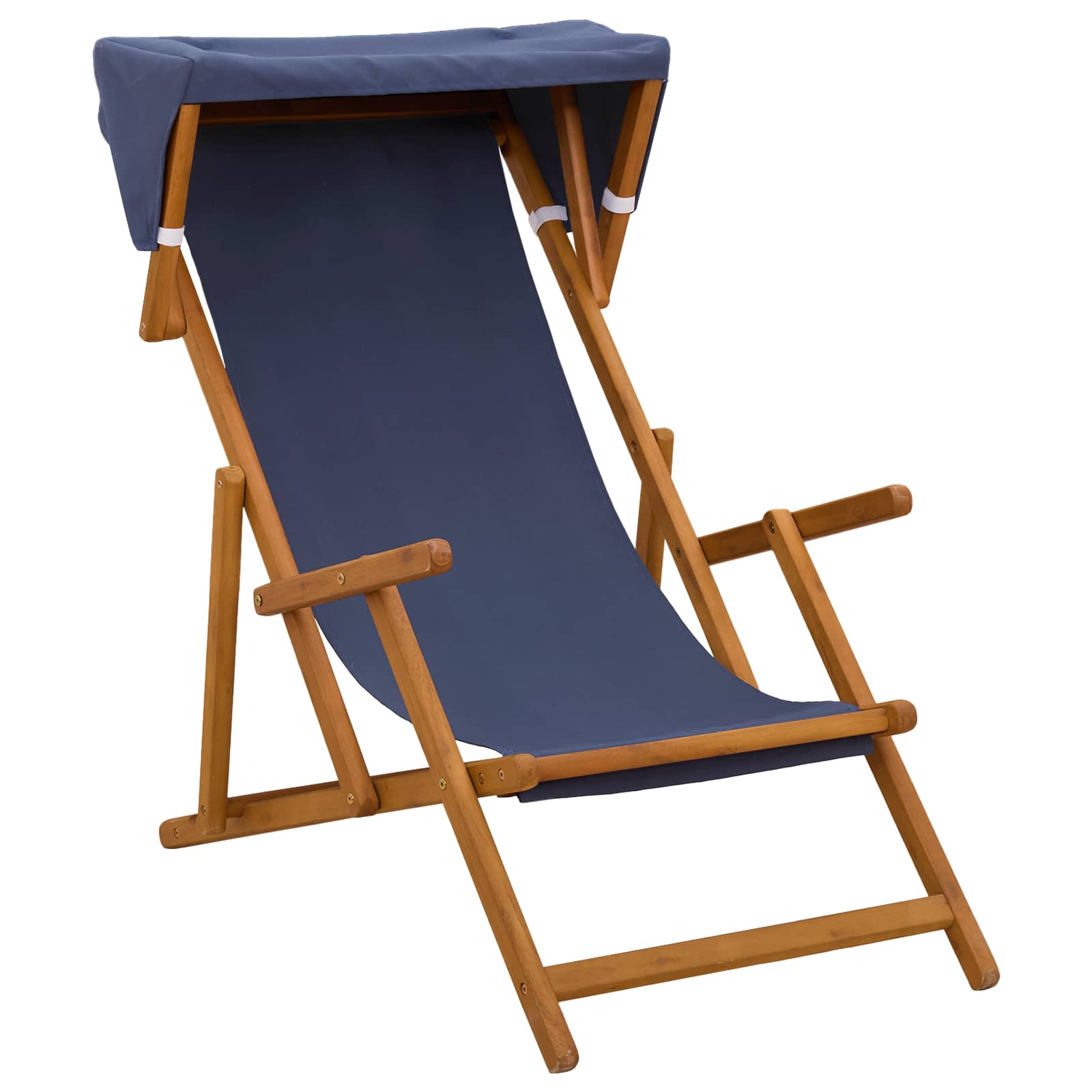 Ligstoel 2 pcs 3 Positie massief eucalyptushout Blauw