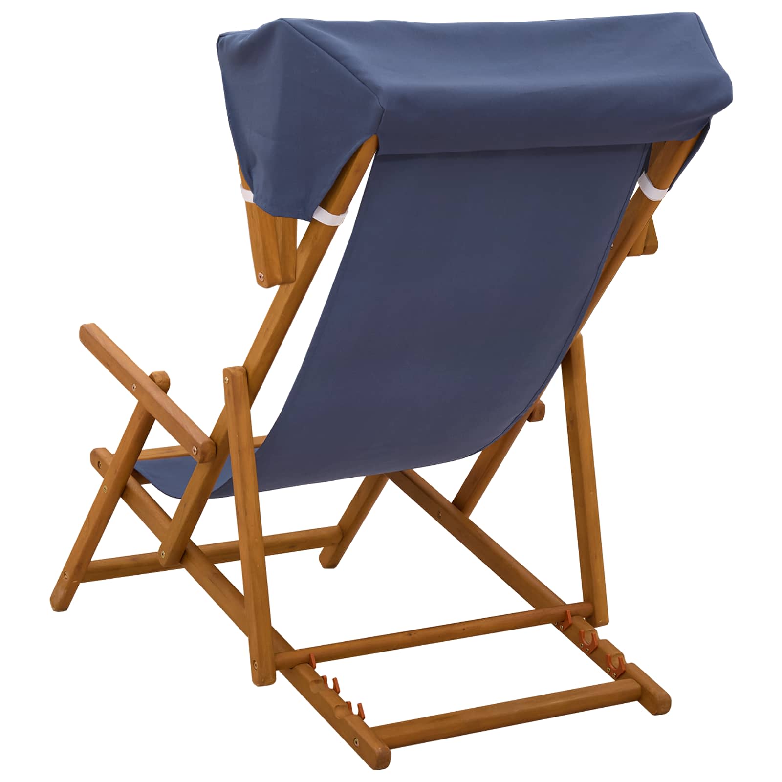 Ligstoel 2 pcs 3 Positie massief eucalyptushout Blauw