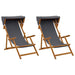 Ligstoel 2 pcs 3 Positie massief eucalyptushout Grijs