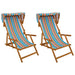 Ligstoel 2 pcs 3 Positie massief eucalyptushout Meerkleurig