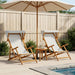 Ligstoel 2 pcs 3 Positie massief eucalyptushout Crèmekleurig
