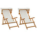 Ligstoel 2 pcs 3 Positie massief eucalyptushout Crèmekleurig