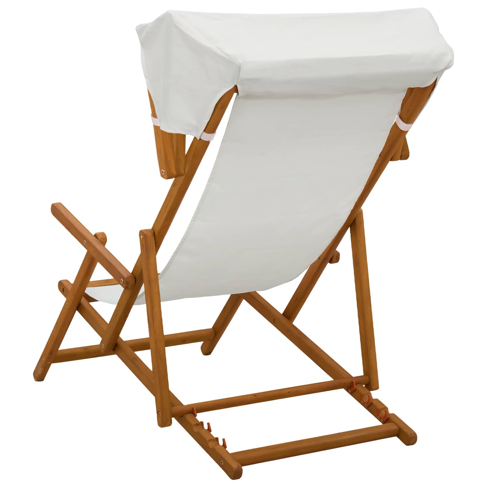 Ligstoel 2 pcs 3 Positie massief eucalyptushout Crèmekleurig