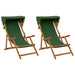 Ligstoel 2 pcs 3 Positie massief eucalyptushout Groen