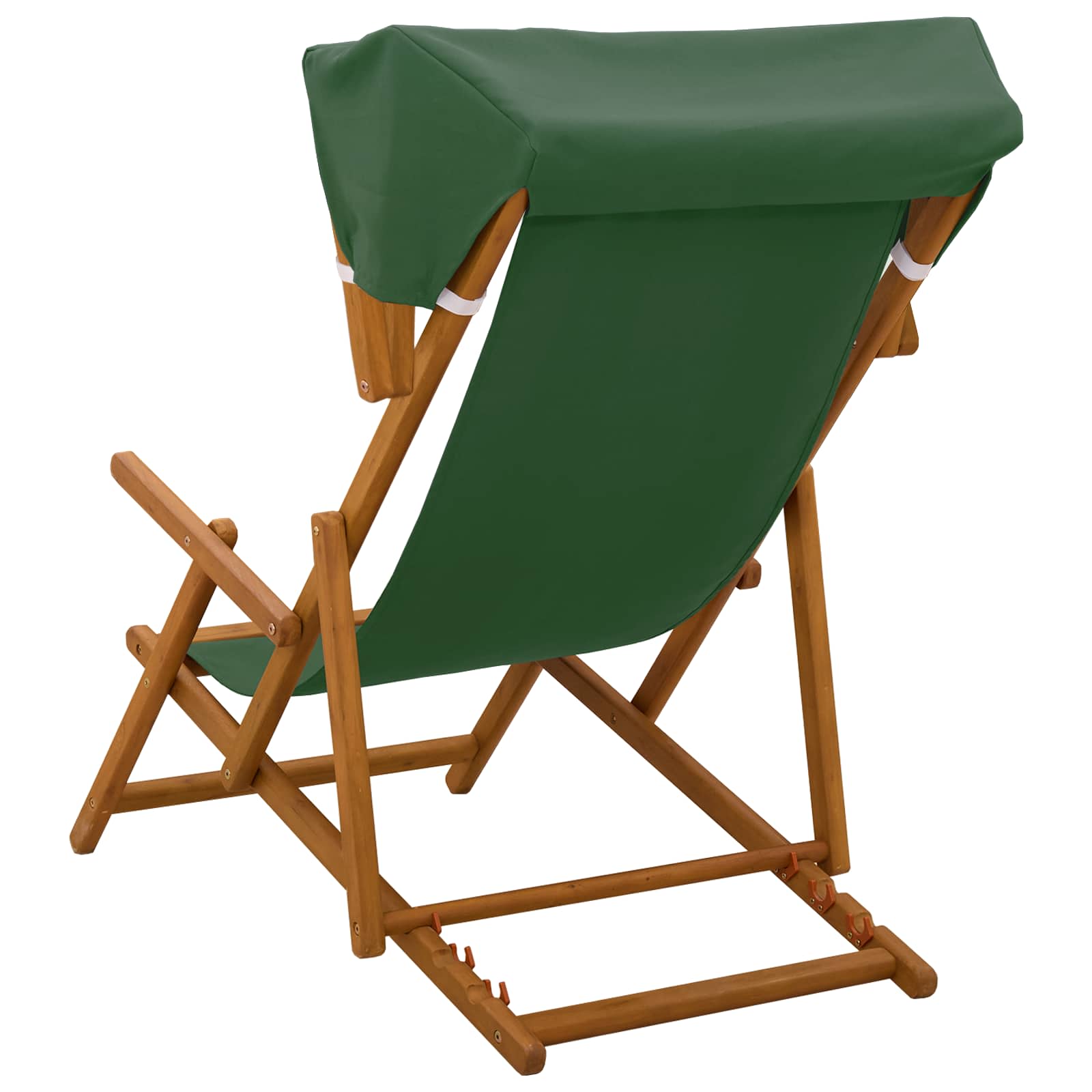 Ligstoel 2 pcs 3 Positie massief eucalyptushout Groen