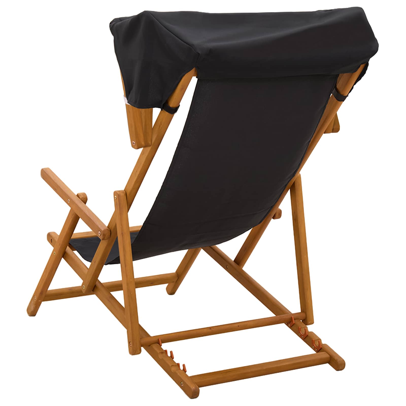 Ligstoel 2 pcs 3 Positie massief eucalyptushout Zwart