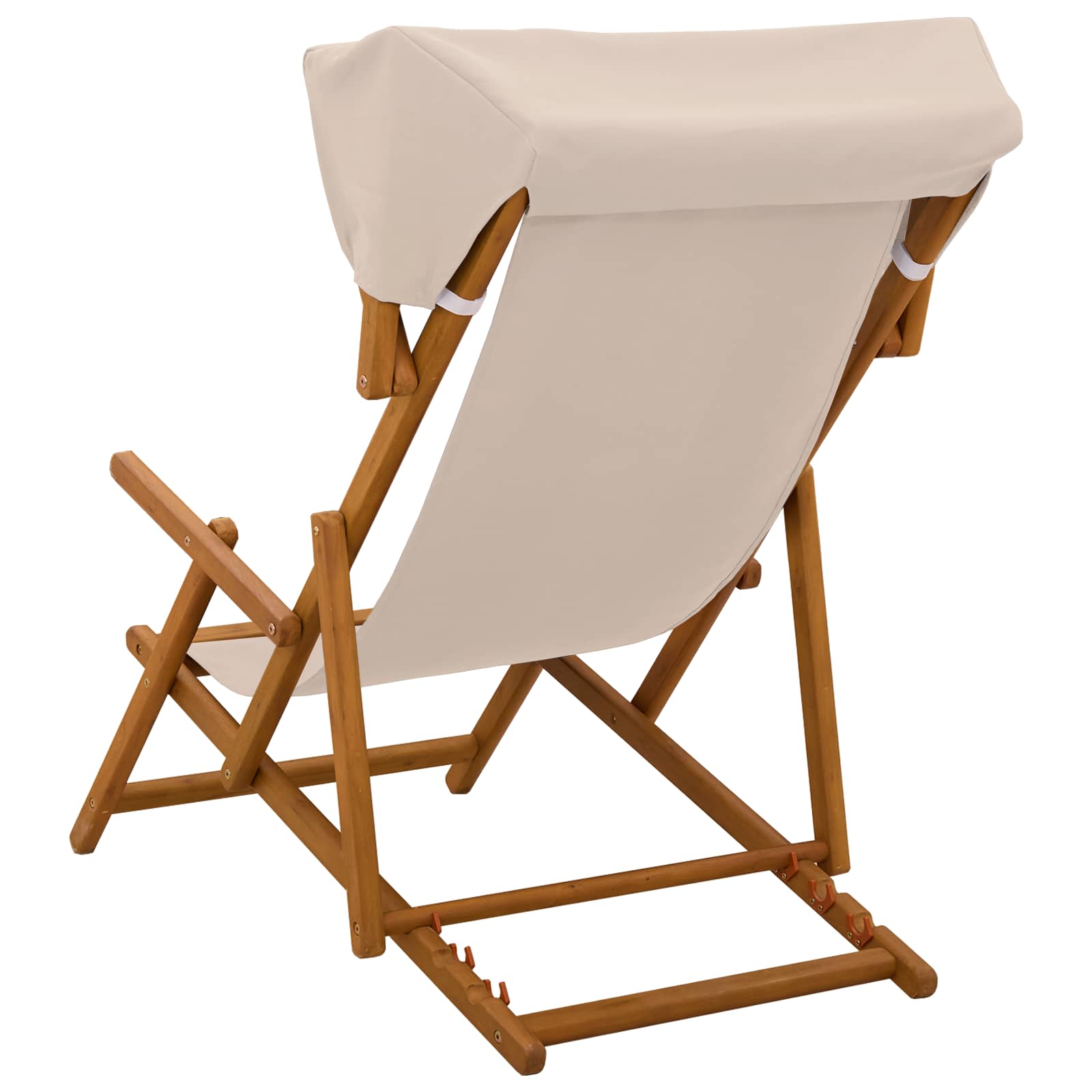 Ligstoel 2 pcs 3 Positie massief eucalyptushout Beige