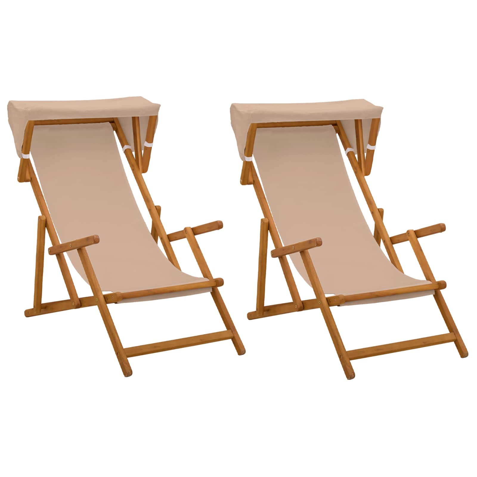 Ligstoel 2 st 3 Positie massief eucalyptushout Taupe