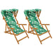 Ligstoel 2 pcs 3 Positie massief eucalyptushout Bladpatroon