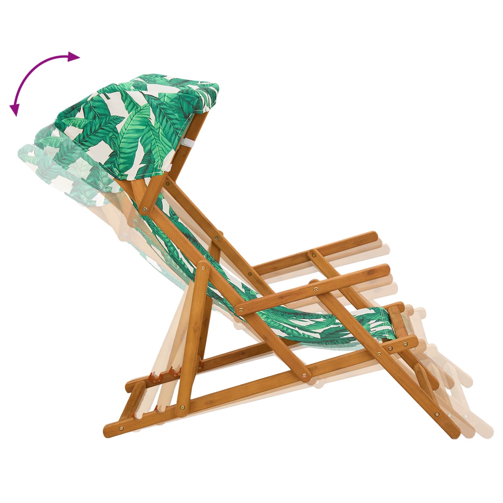 Ligstoel 2 pcs 3 Positie massief eucalyptushout Bladpatroon