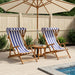 Ligstoel 2 pcs 3 Positie massief eucalyptushout Blauw en Wit