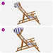 Ligstoel 2 pcs 3 Positie massief eucalyptushout Blauw en Wit