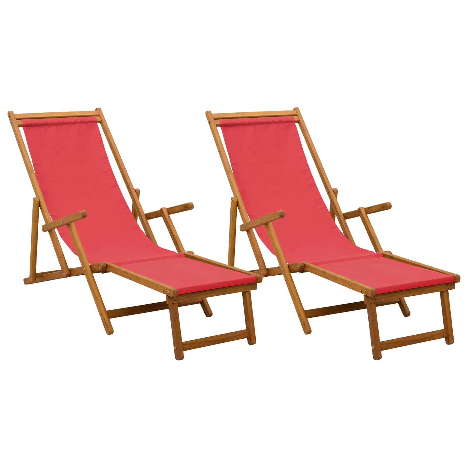 Opvouwbare zonnebed 2 pcs 3 Positie Massief Eucalyptus Hout