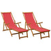 Opvouwbare zonnebed 2 pcs 3 Positie Massief Eucalyptus Hout