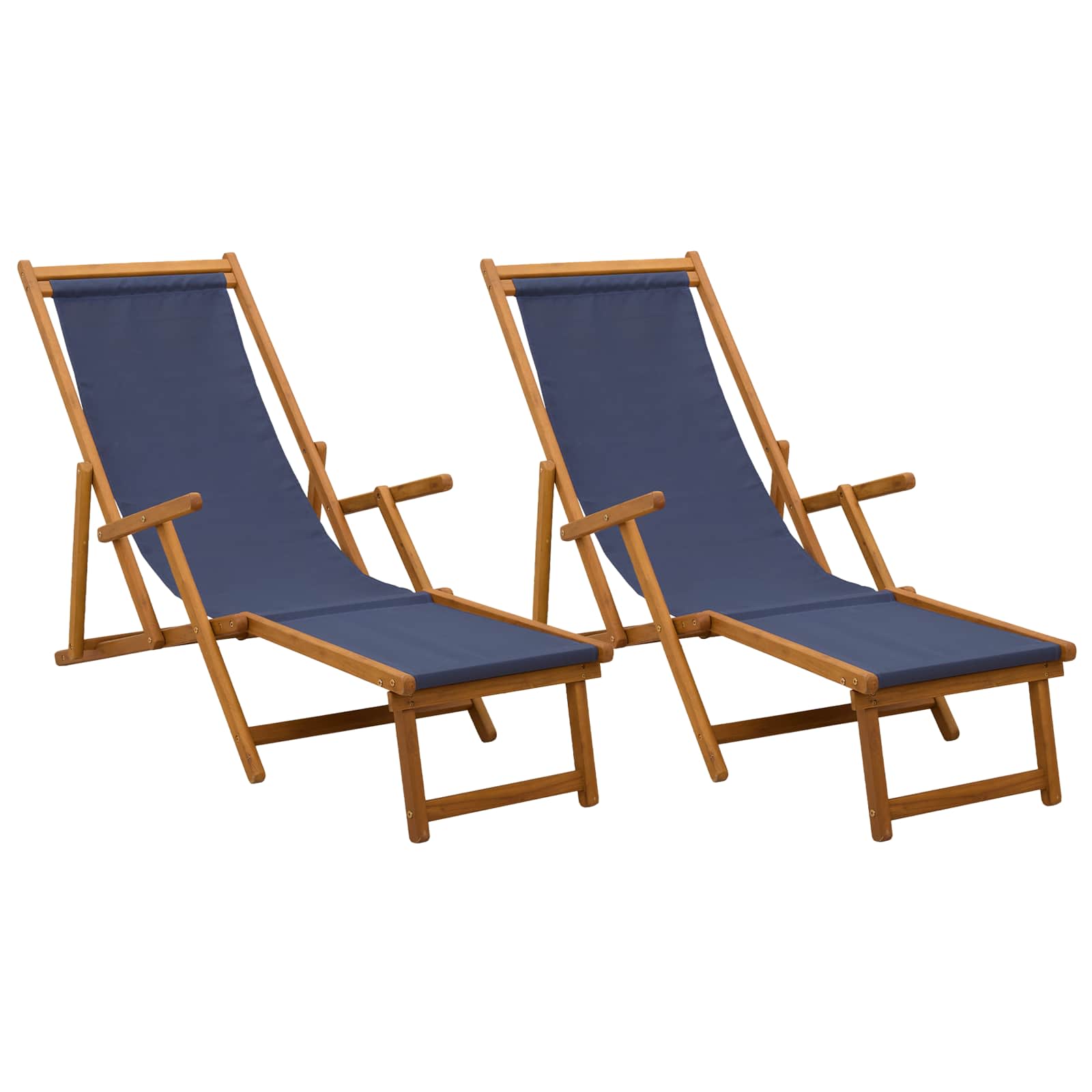 Opvouwbare zonnebed 2 pcs 3 Positie Massief Eucalyptus Hout