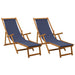 Opvouwbare zonnebed 2 pcs 3 Positie Massief Eucalyptus Hout