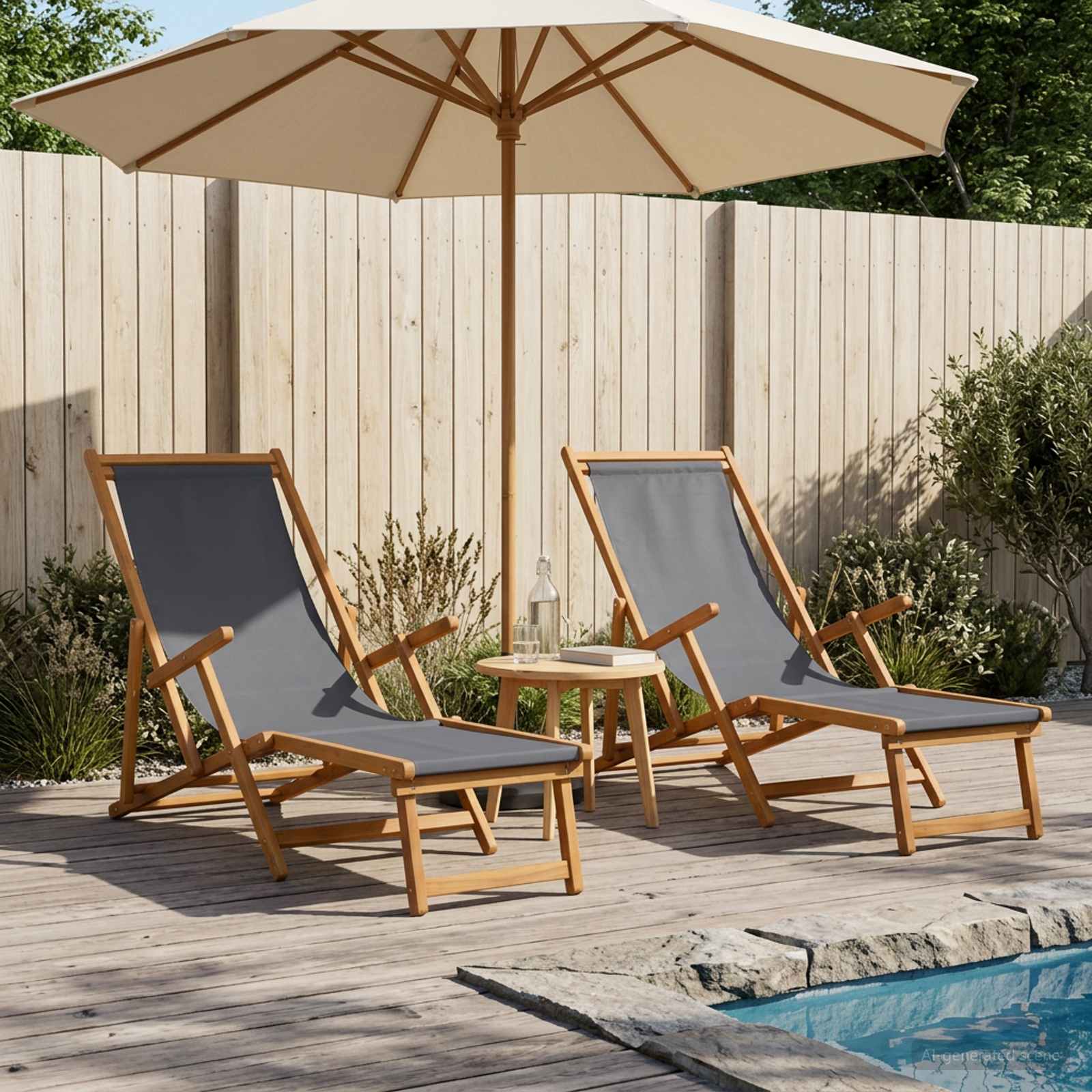 Opvouwbare zonnebed 2 pcs 3 Positie Massief Eucalyptus Hout