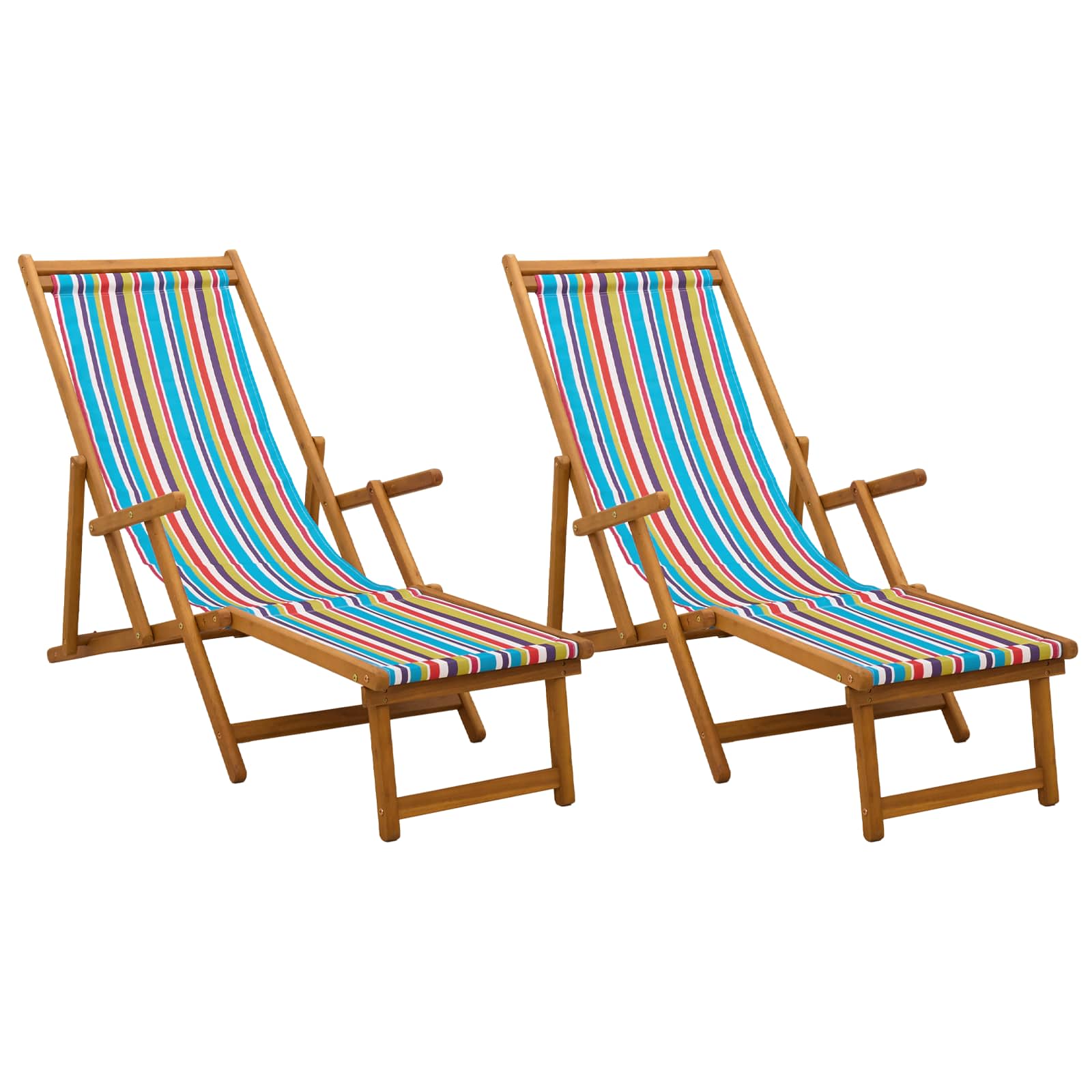 Opvouwbare zonnebed 2 pcs 3 Positie Massief Eucalyptus Hout