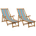 Opvouwbare zonnebed 2 pcs 3 Positie Massief Eucalyptus Hout