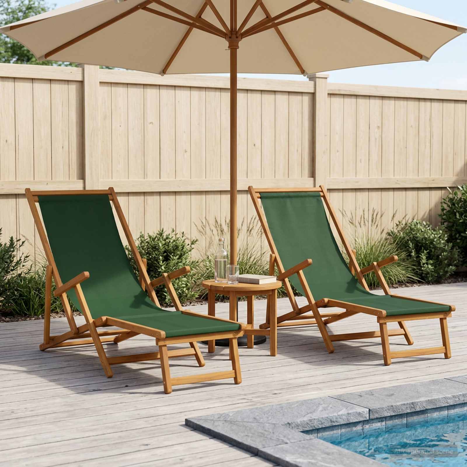 Opvouwbare zonnebed 2 pcs 3 Positie Massief Eucalyptus Hout