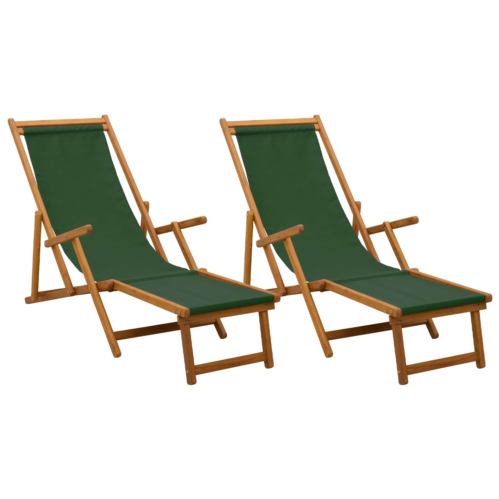 Opvouwbare zonnebed 2 pcs 3 Positie Massief Eucalyptus Hout