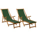 Opvouwbare zonnebed 2 pcs 3 Positie Massief Eucalyptus Hout