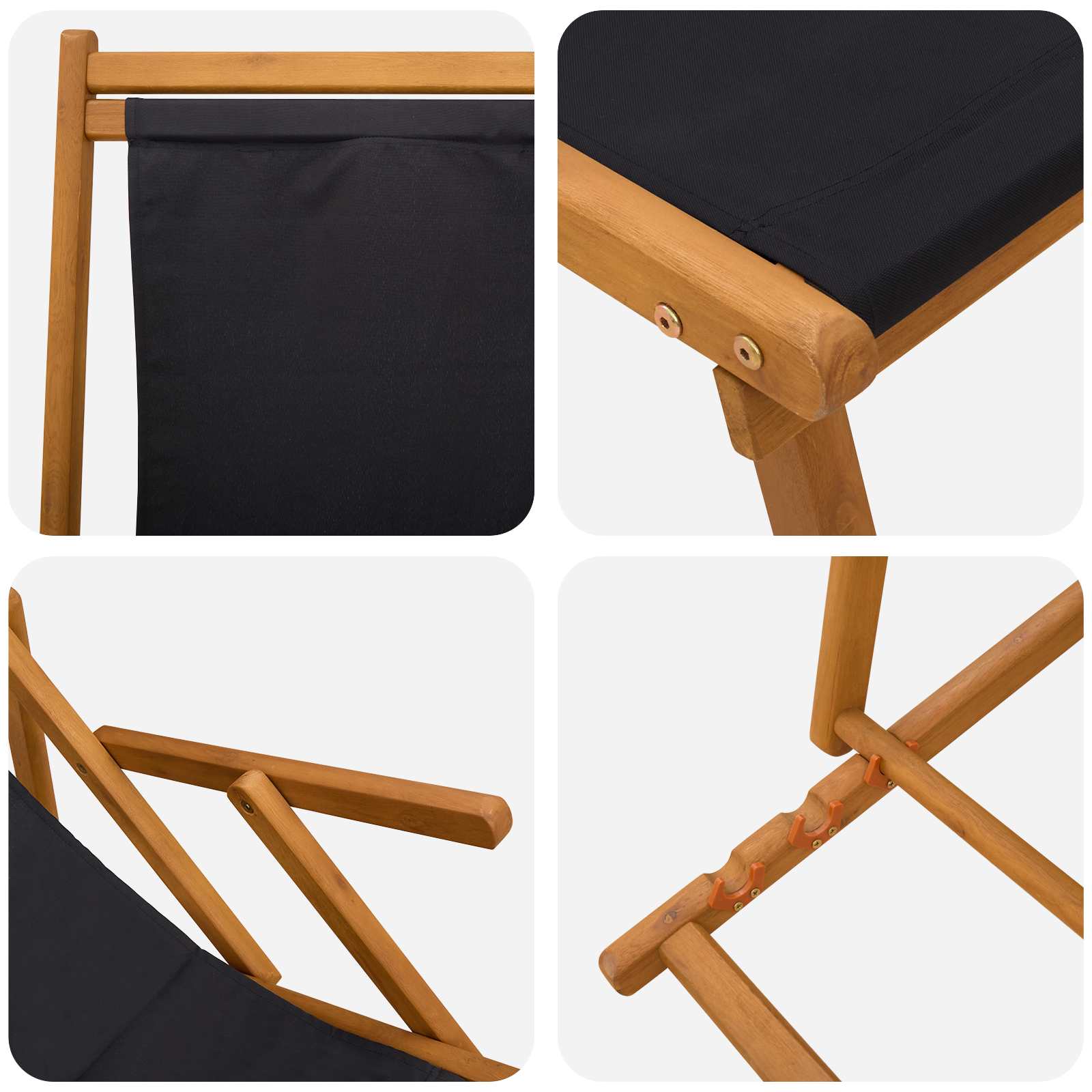 Opvouwbare zonnebed 2 pcs 3 Positie Massief Eucalyptus Hout
