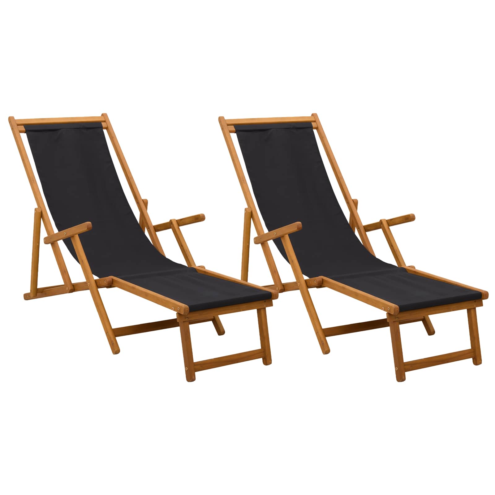 Opvouwbare zonnebed 2 pcs 3 Positie Massief Eucalyptus Hout