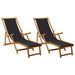 Opvouwbare zonnebed 2 pcs 3 Positie Massief Eucalyptus Hout