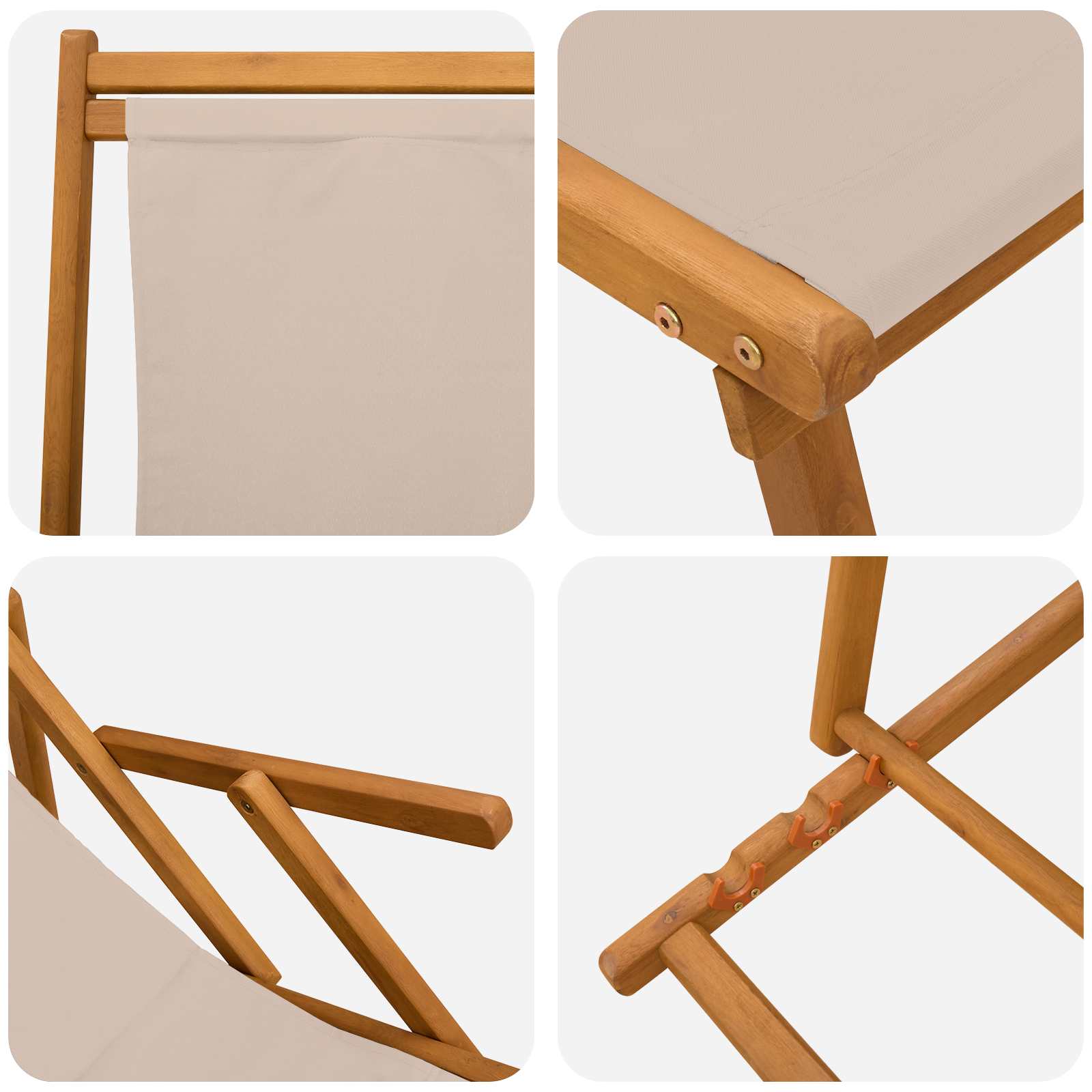 Opvouwbare zonnebed 2 pcs 3 Positie Massief Eucalyptus Hout